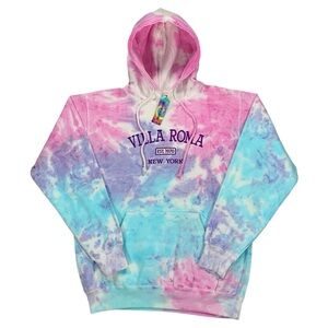 Vintage Villa Roma New York Resort Hotel WMS Tie Dye Hoodie Sweatshirt Sz Medium